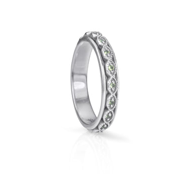 Renew Sterling Silver Meditation Ring with Peridot Gemstones