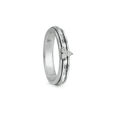 Dew: Sterling Silver Meditation Ring with CZ