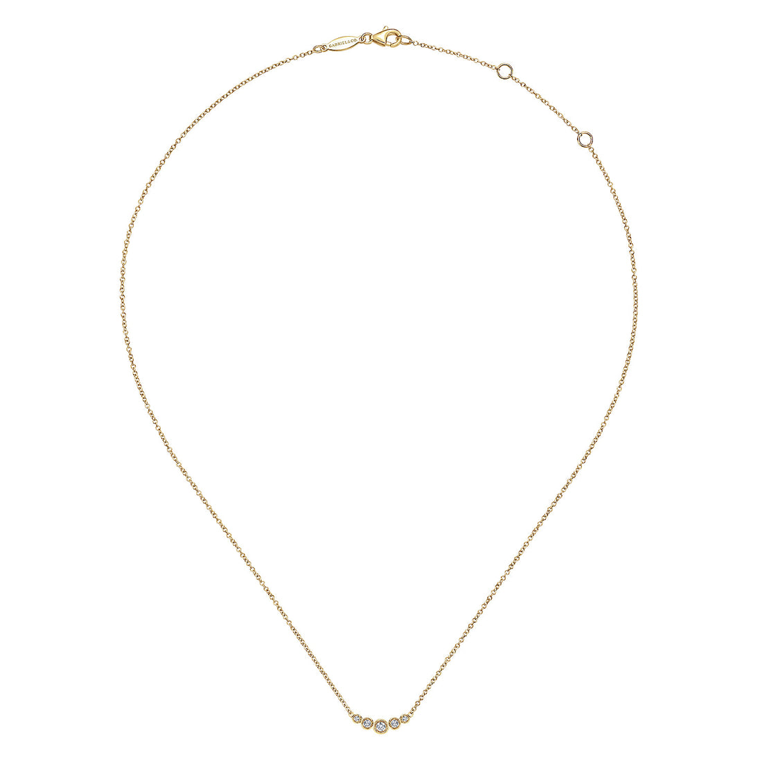 14K Yellow Gold Diamond Bar Necklace, 0.1ct