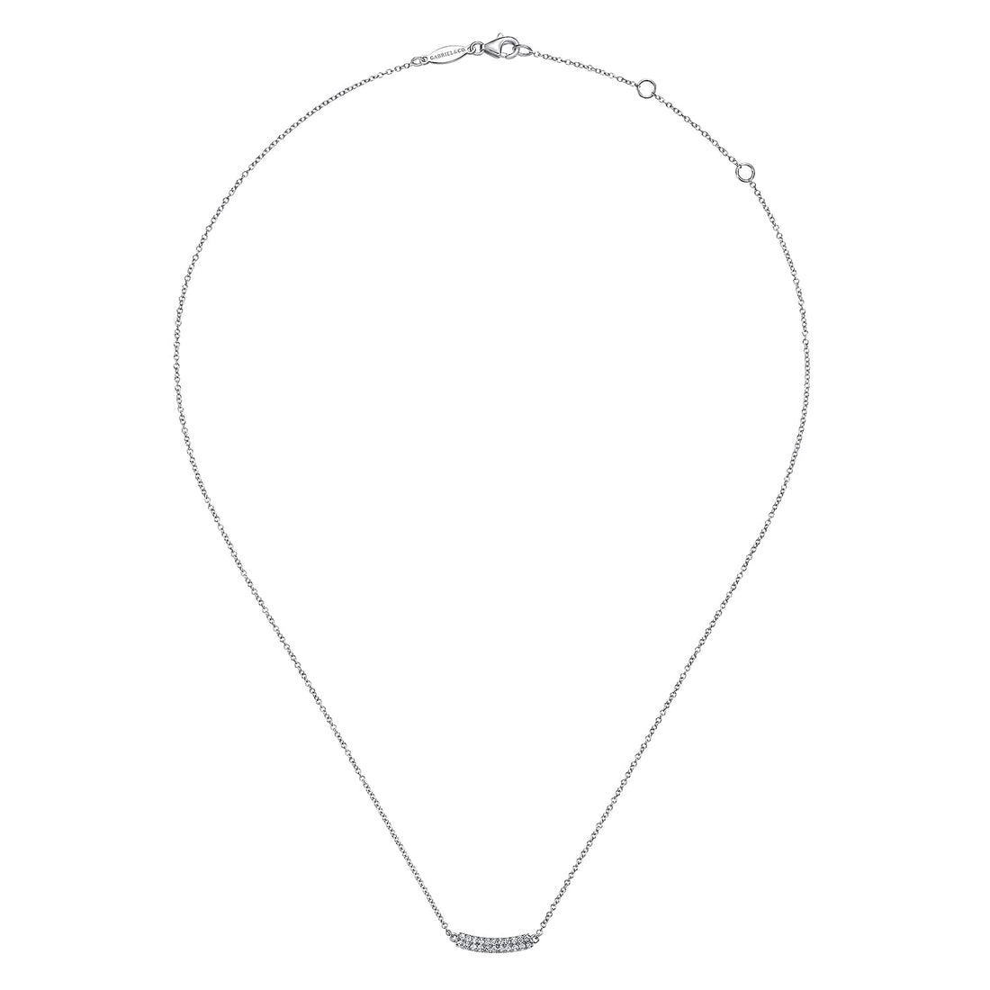Bar Necklace Straight 14K White Gold Diamond 0.11ct