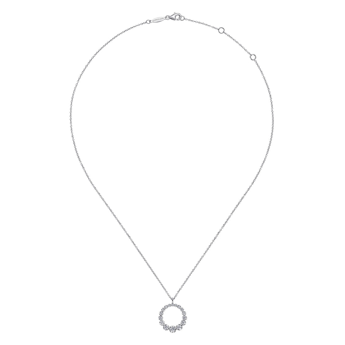 14K White Gold Diamond Pendant Necklace