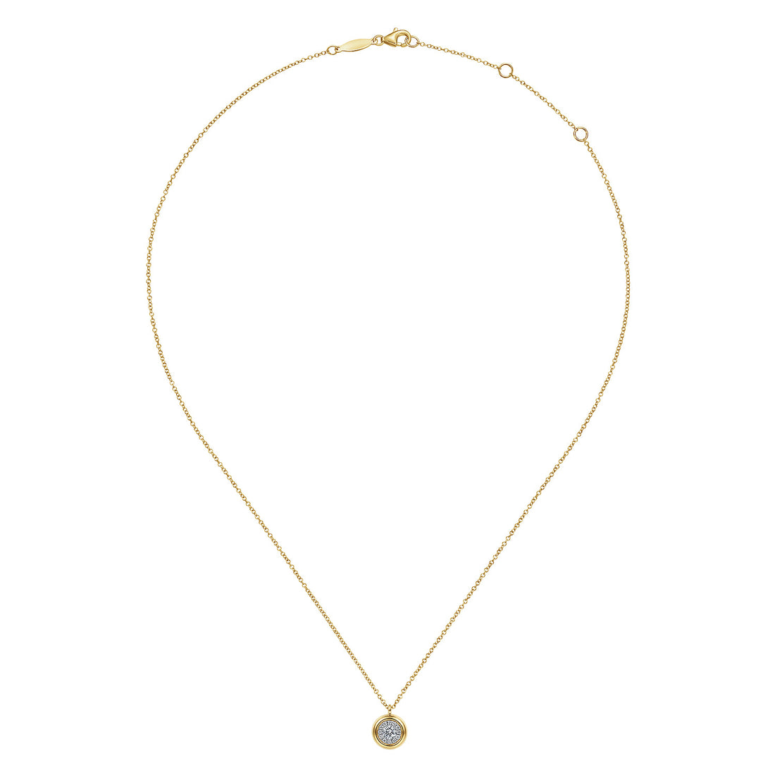 Pendant Necklace 14K Yellow Gold Diamond 0.25ct