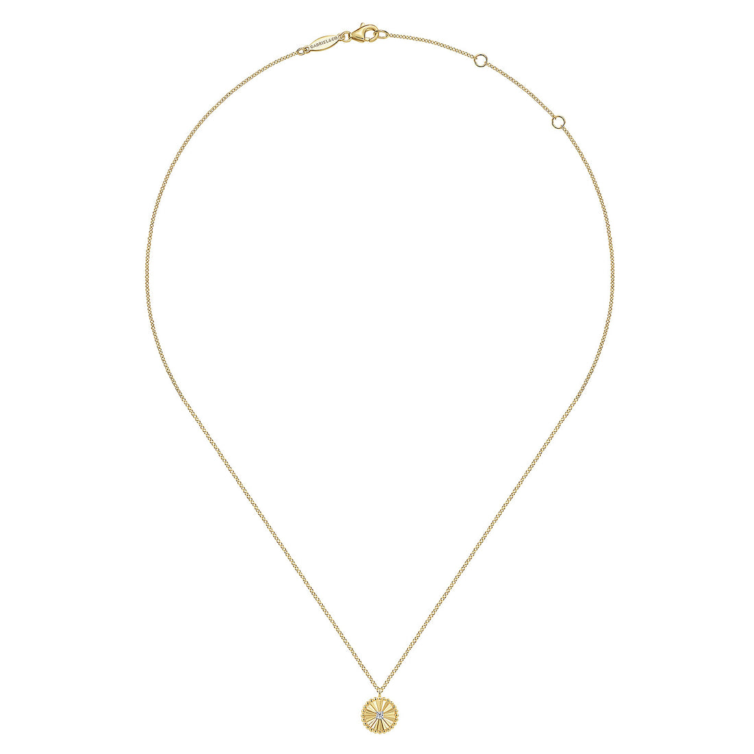 14K White & Yellow Gold Diamond Pendant Necklace-Bujukan