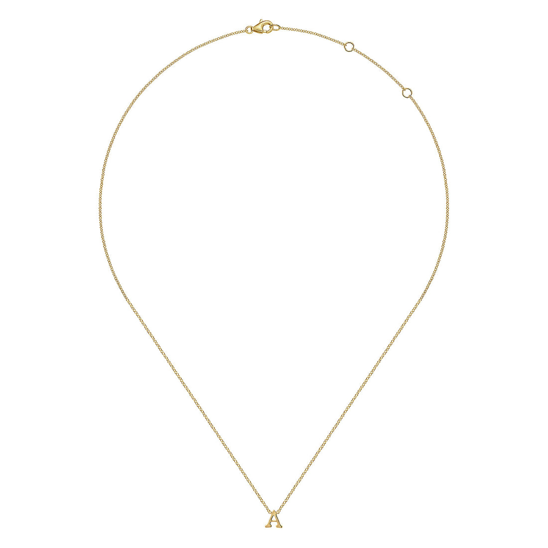 14K Yellow Gold A Initial Necklace