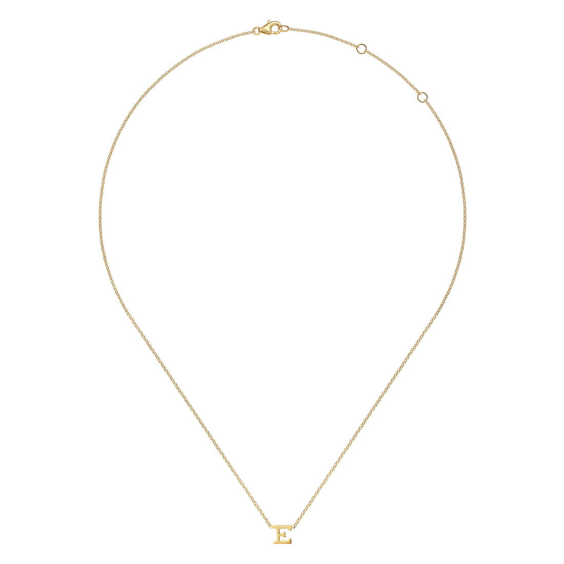 14K Yellow Gold E Initial Necklace