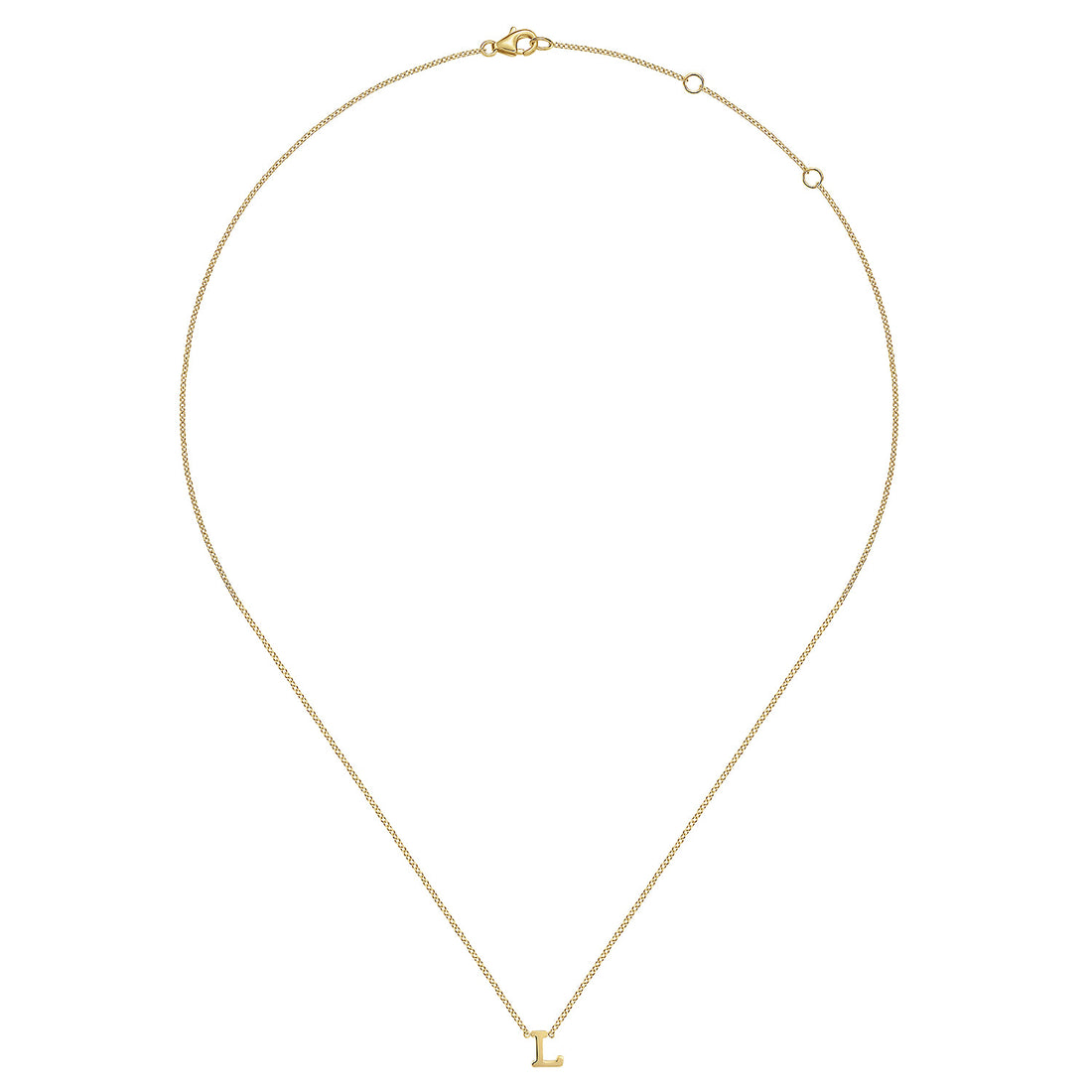 14K Yellow Gold L Initial Necklace