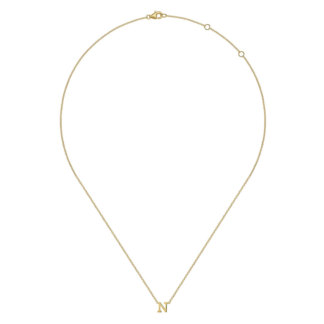 14K Yellow Gold N Initial Necklace