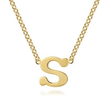 14K Yellow Gold S Initial Necklace