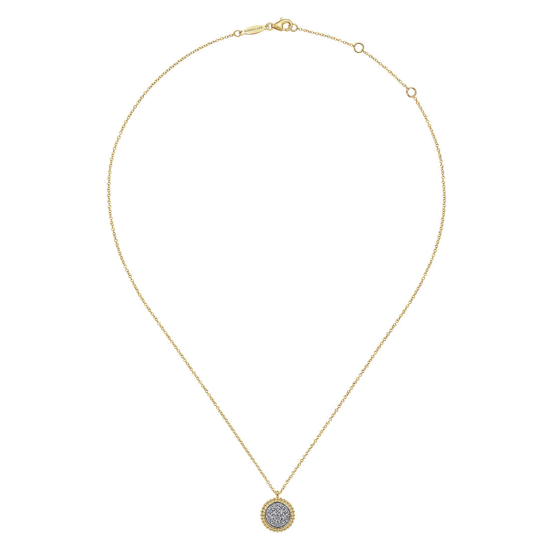 14K Yellow Gold Bujukan and Diamond Pavé Pendant Necklace