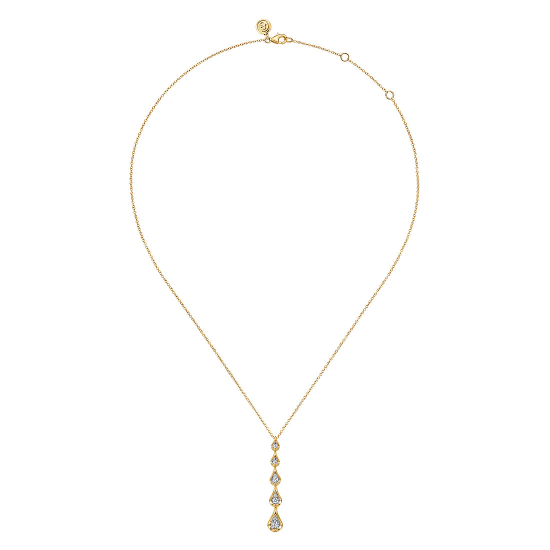 14K White & Yellow Gold Diamond Teardrop Necklace