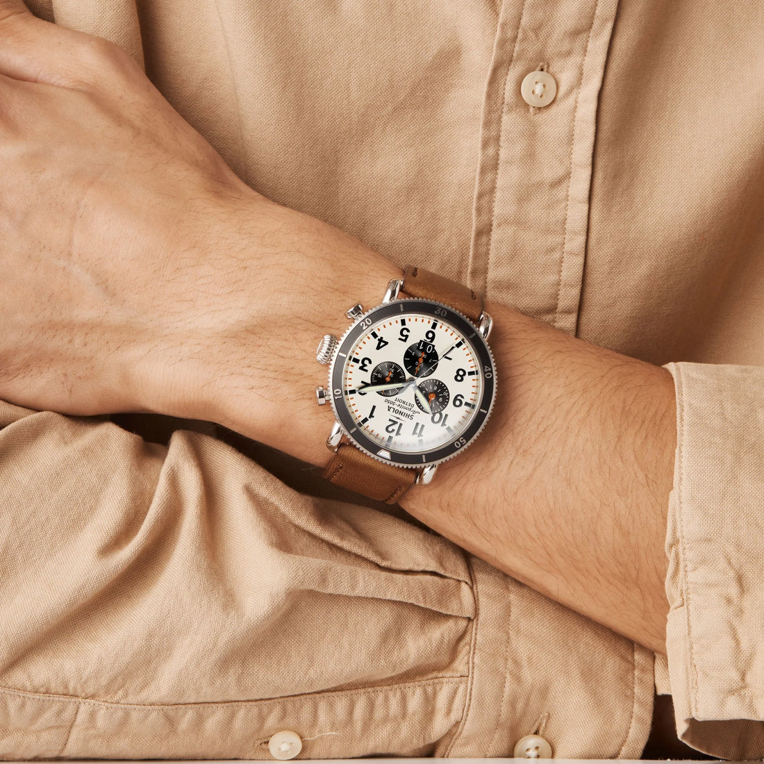 Runwell Sport Chronograph Watch - Ivory