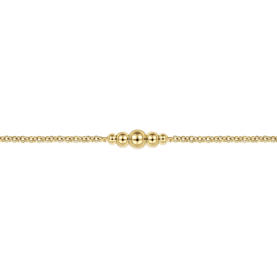 14K Yellow Gold Beaded Stations Bracelet