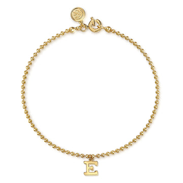 14K Yellow Gold Bujukan Initial E Bracelet