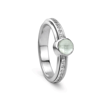 Vitality Aquamarine Meditation Ring - Sterling Silver
