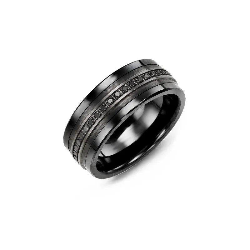 Men’s Monochromatic Black Gold Black Diamond Ring