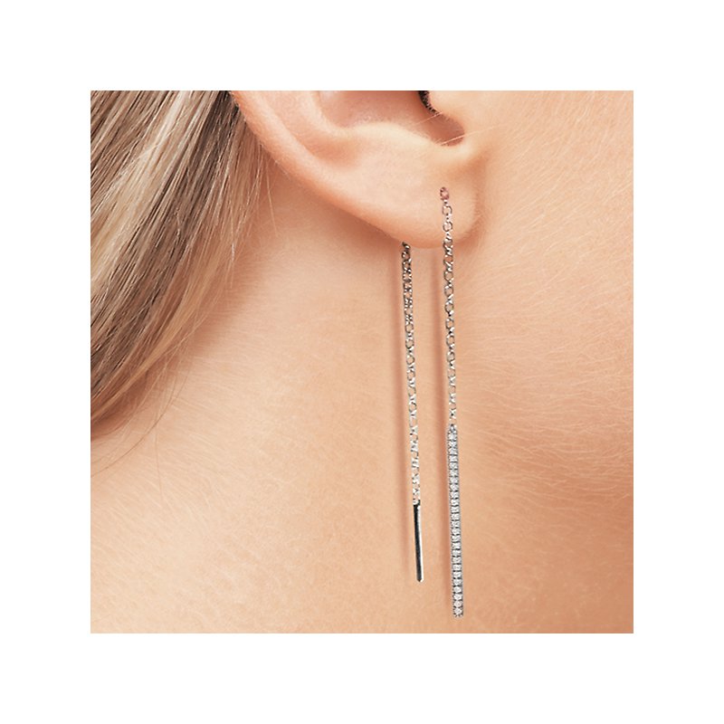 14kt Diamond Threaded Earrings