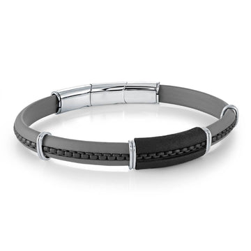 Rubber & Box Link Bracelet
