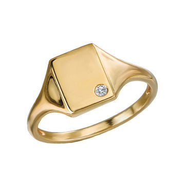 14kt Diamond Signet Ring