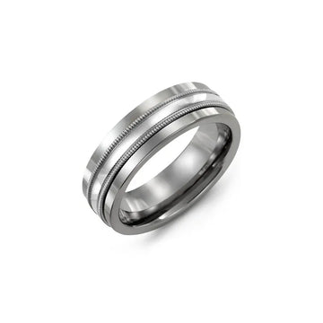 Concave Milgrain Edge Wedding Ring