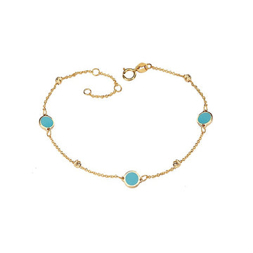 Italian 14kt Gold & Turquoise Bracelet