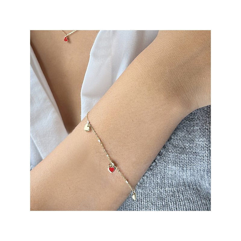 Italian 14kt Gold Heart Bracelet