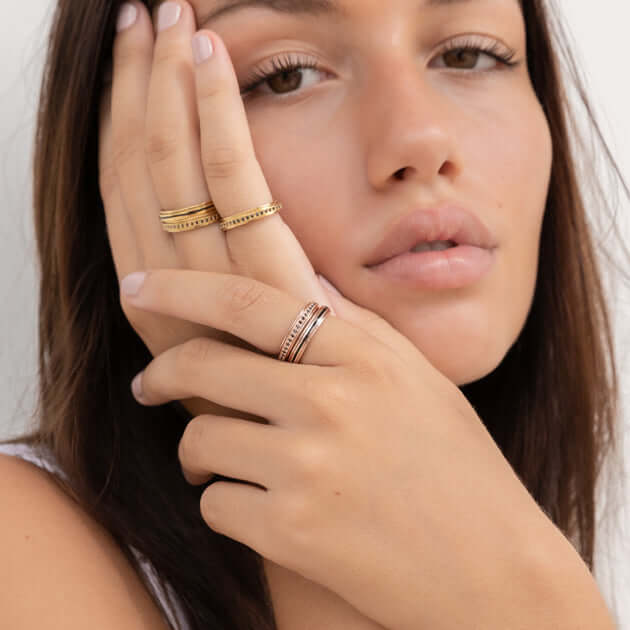 Shanti YGV: 14 KT Gold Vermeil Meditation Ring
