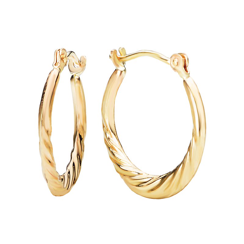 14kt Rope Hoop Earrings