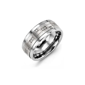 Puzzle Pattern Gold Ring for Men with Diamonds