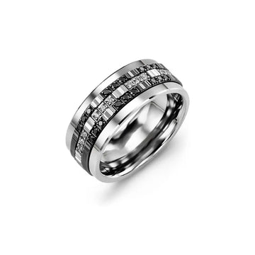 Trio Monochrome Diamond Wedding Ring