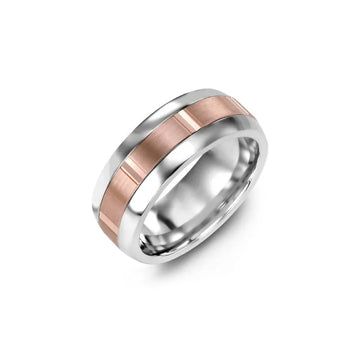Brushed Vertical Accents Wedding Ring