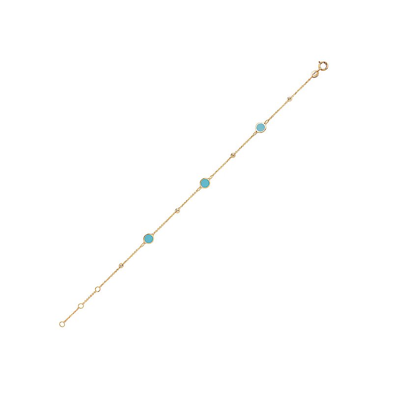 Italian 14kt Gold & Turquoise Bracelet