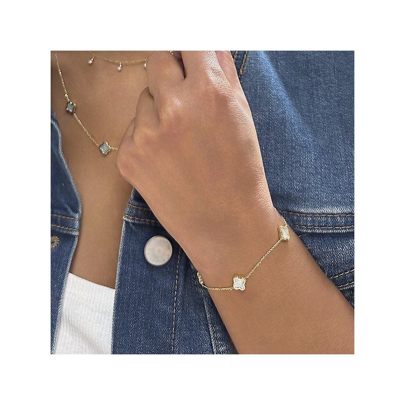 Italian 14kt Gold & Mother of Pearl Bracelet