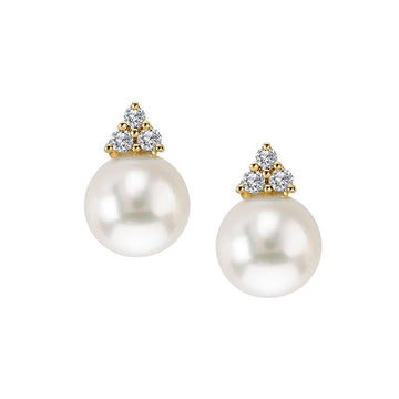 14kt Diamond and Pearl Earrings